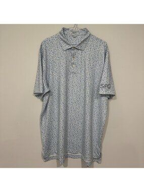 Peter Millar Men's White Fat Tuesday Performance Jersey Polo Size L SFG Golf
